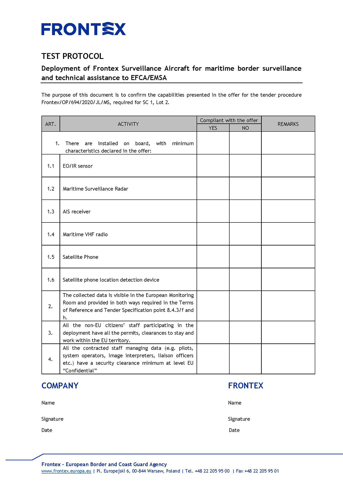 Redacted contract page